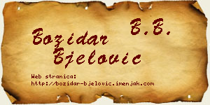 Božidar Bjelović vizit kartica